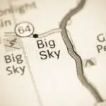 Big Sky. Montana on a map.